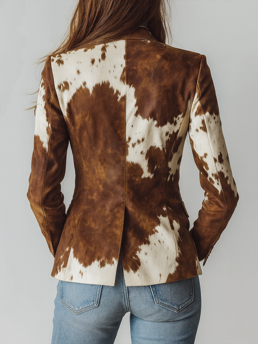 Winifred | Vintage Cow Print Blazer