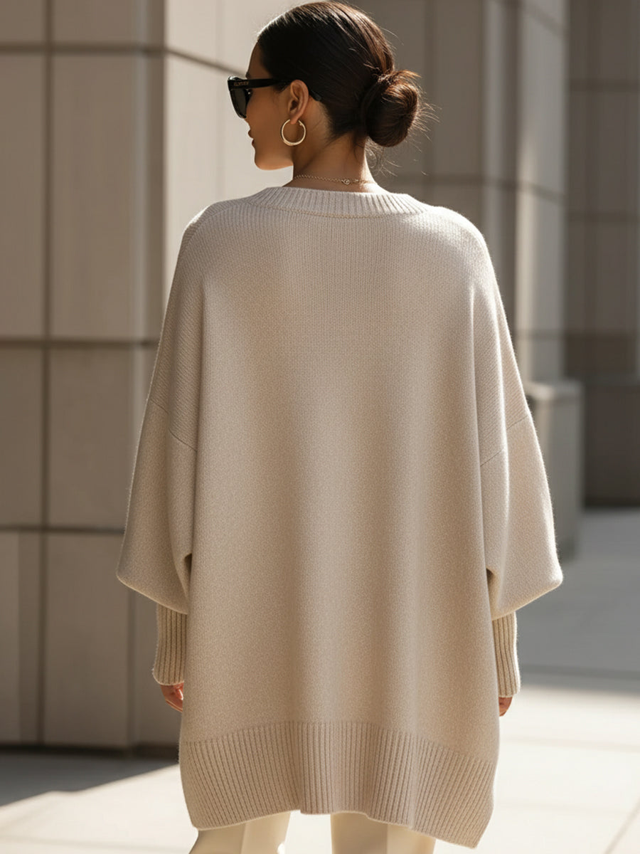 Jenny | Oversized Draped Wide-Neck Sweater