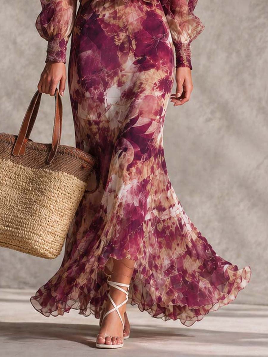 Rosalind | Floral Off-Shoulder Chiffon Maxi Dress