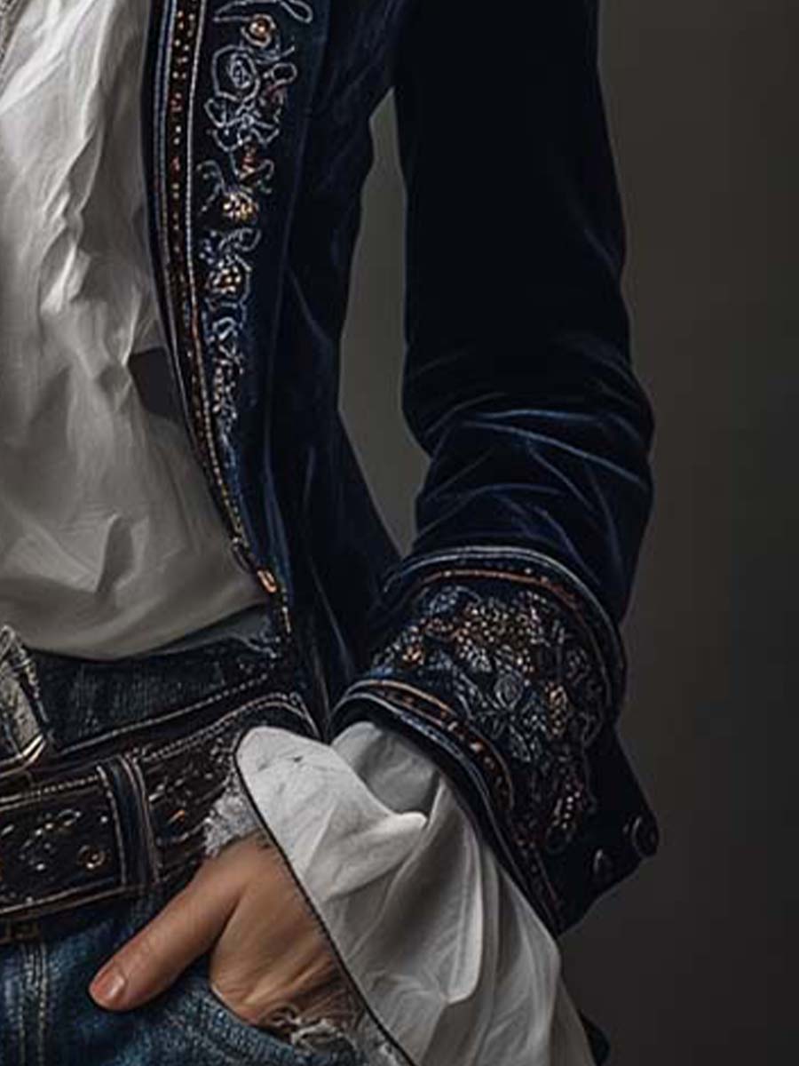 Marguerite | Embroidered Longline Tailored Jacket