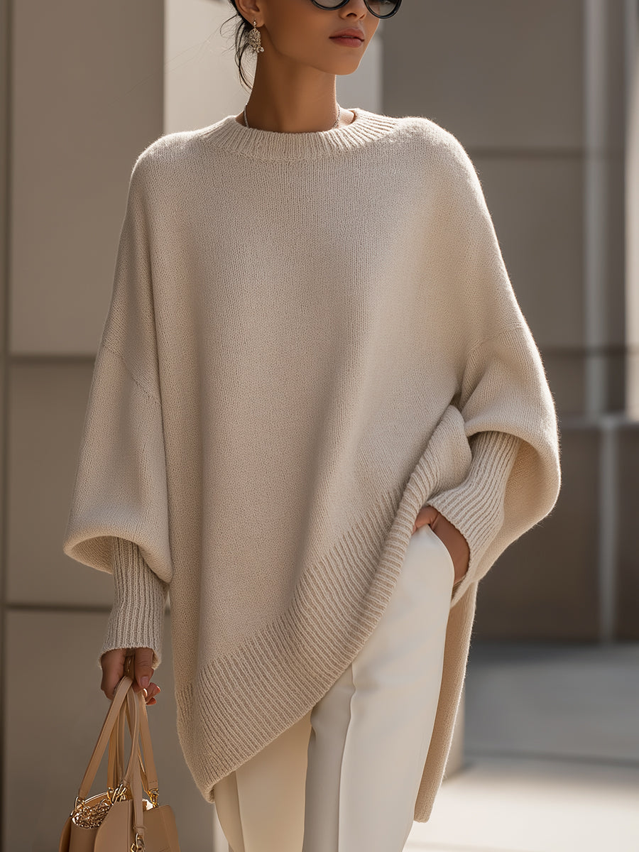 Jenny | Oversized Draped Wide-Neck Sweater