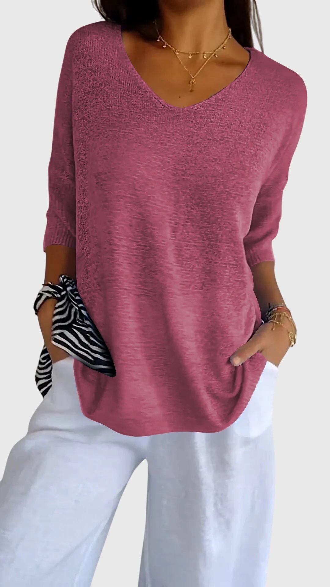 June | Elegant V-Neck Top