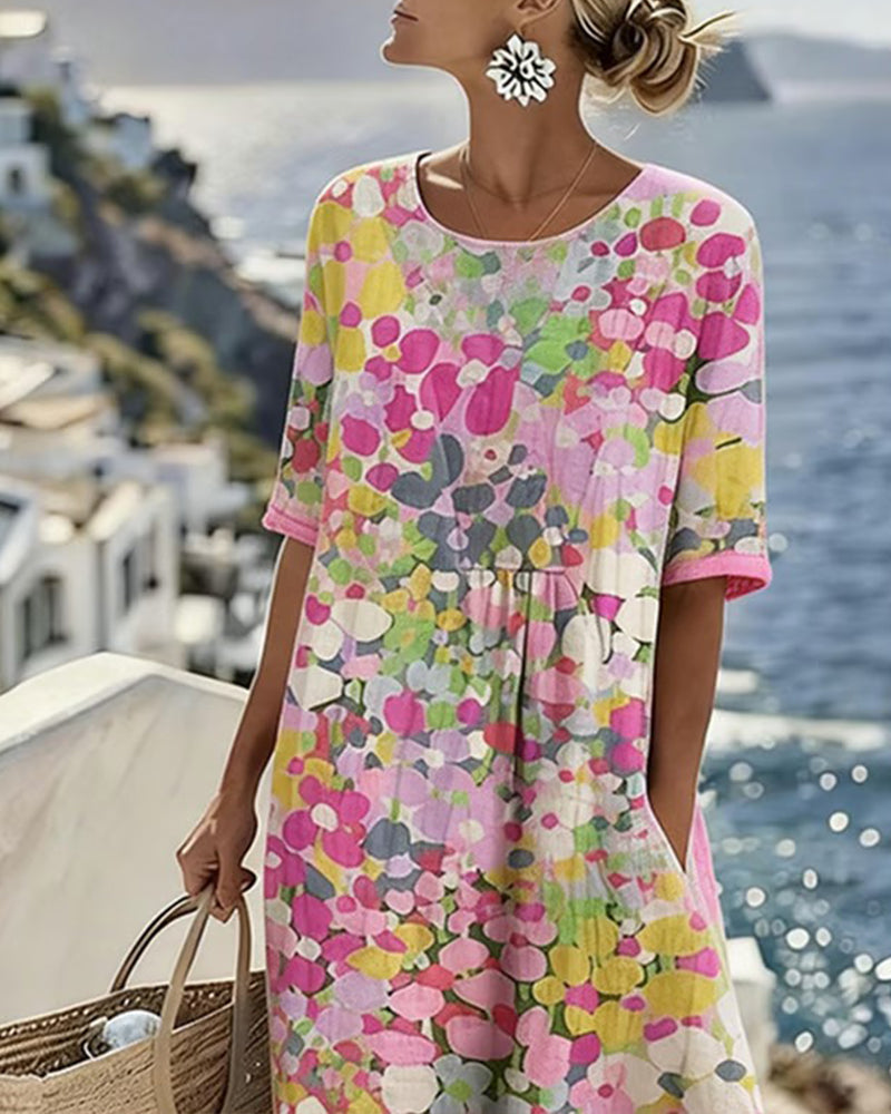 Olivia | Elegant Floral Summer Midi Dress