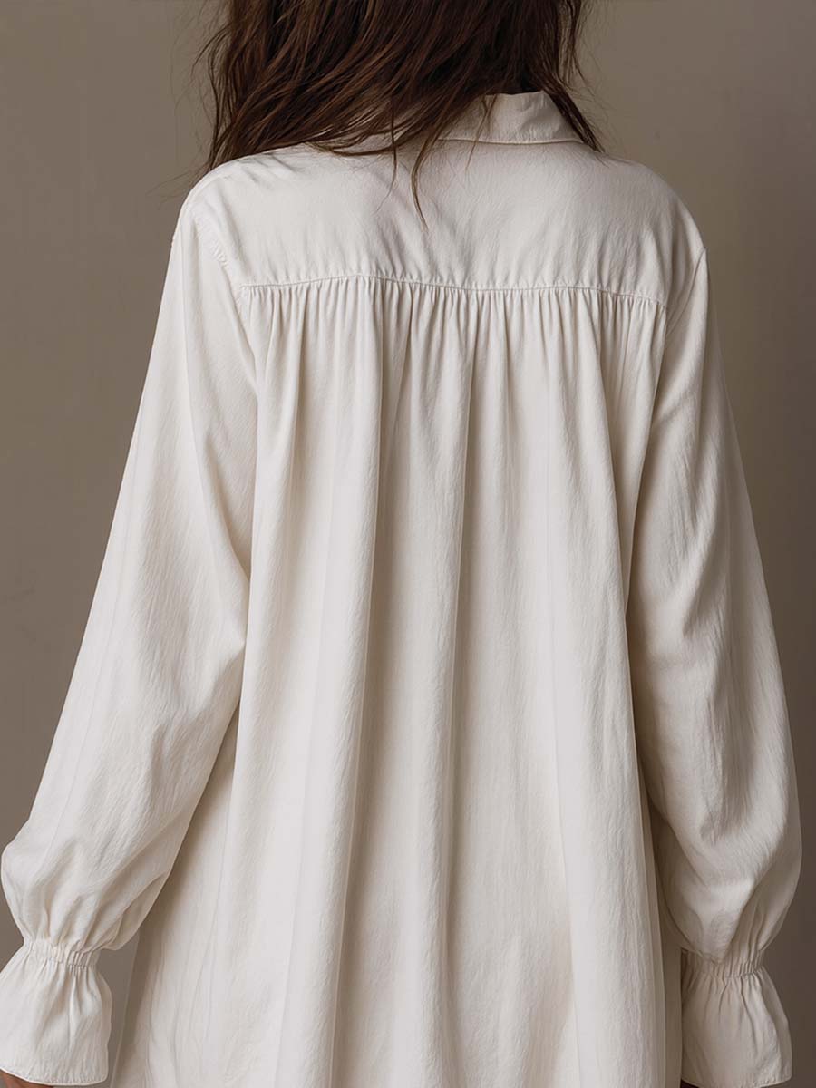 Lucia | Lace Detail Long-Sleeve Shirt Mini Dress
