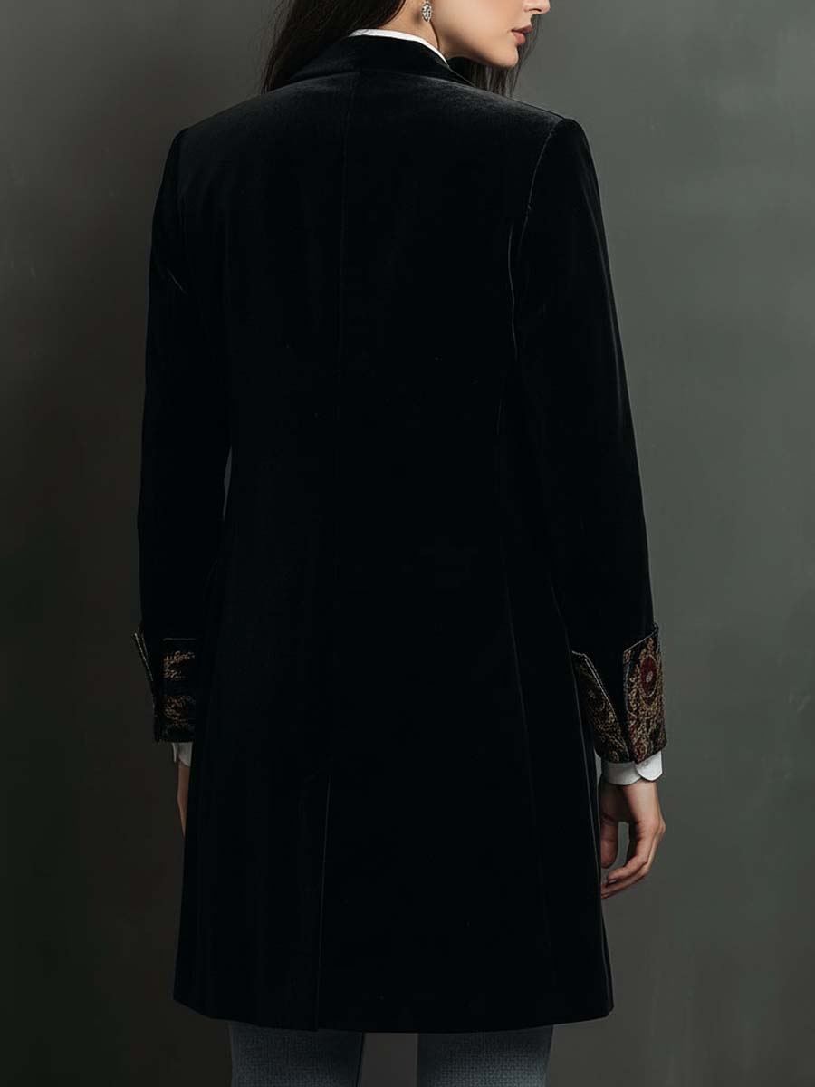 Verity | Black Baroque Lapel Single-Breasted Blazer