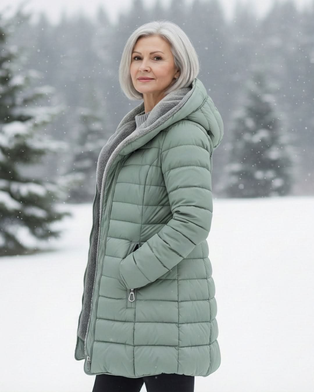 Hazel | Fleece-Lined A-Line Quilted Winter Jacket
