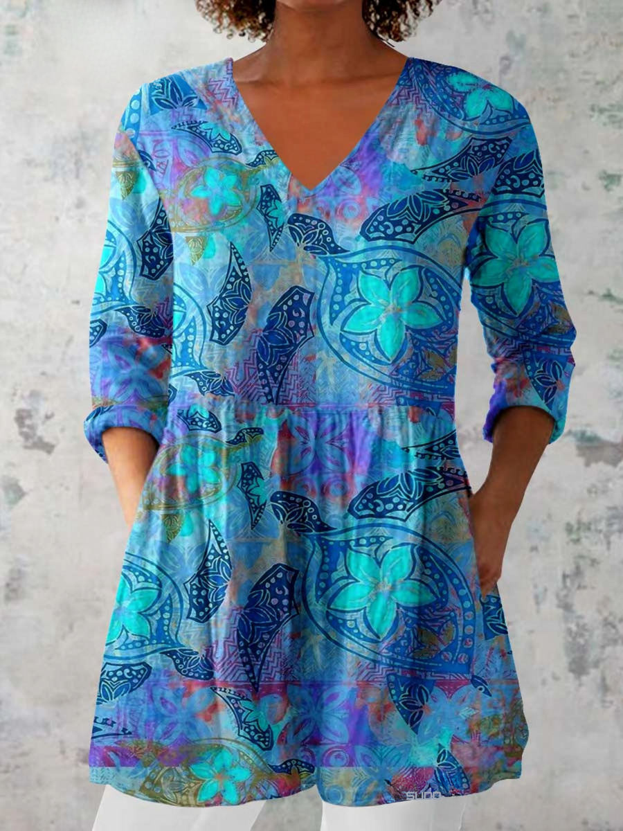Dorothy | Long Blouse with V-Neck