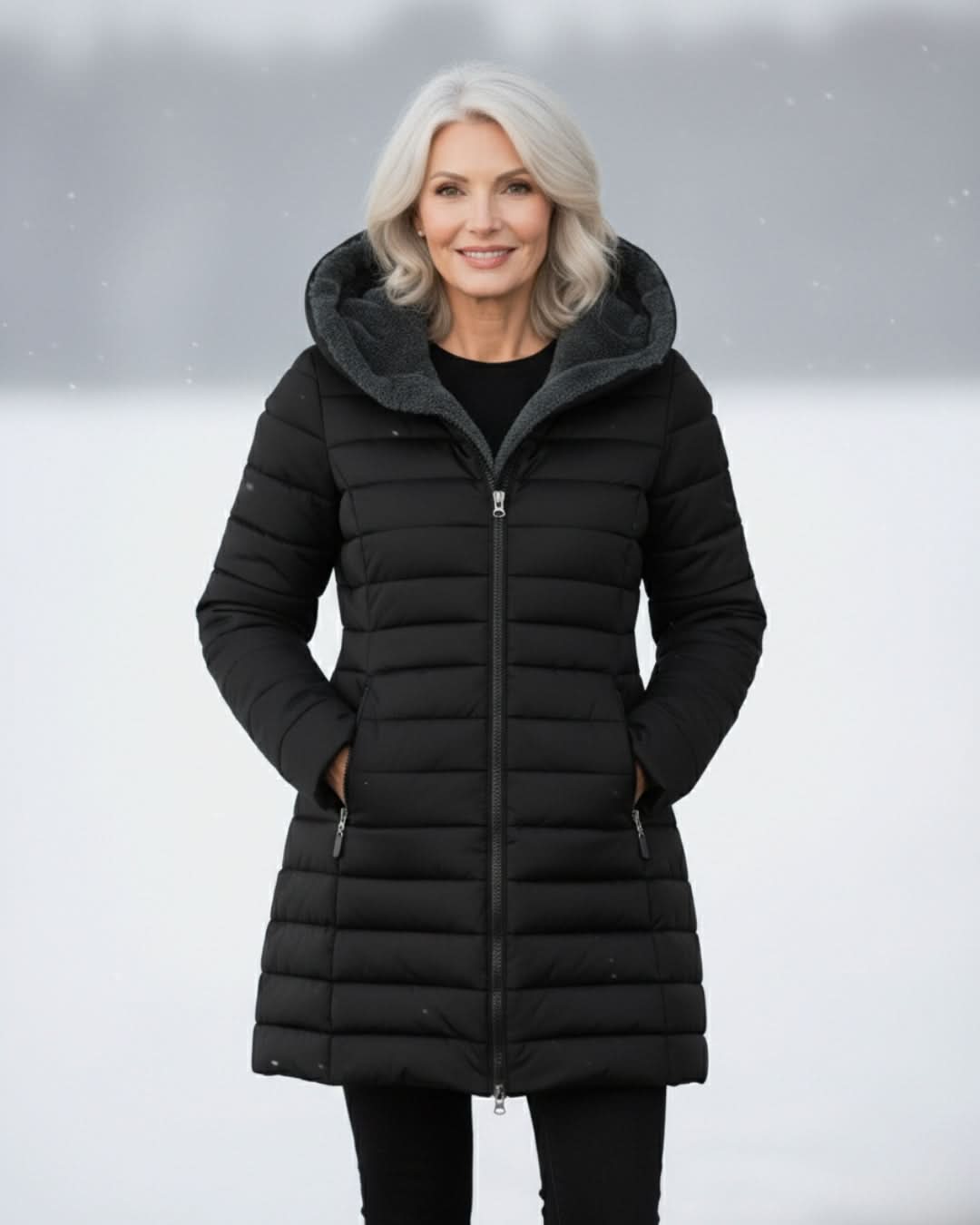 Hazel | Fleece-Lined A-Line Quilted Winter Jacket