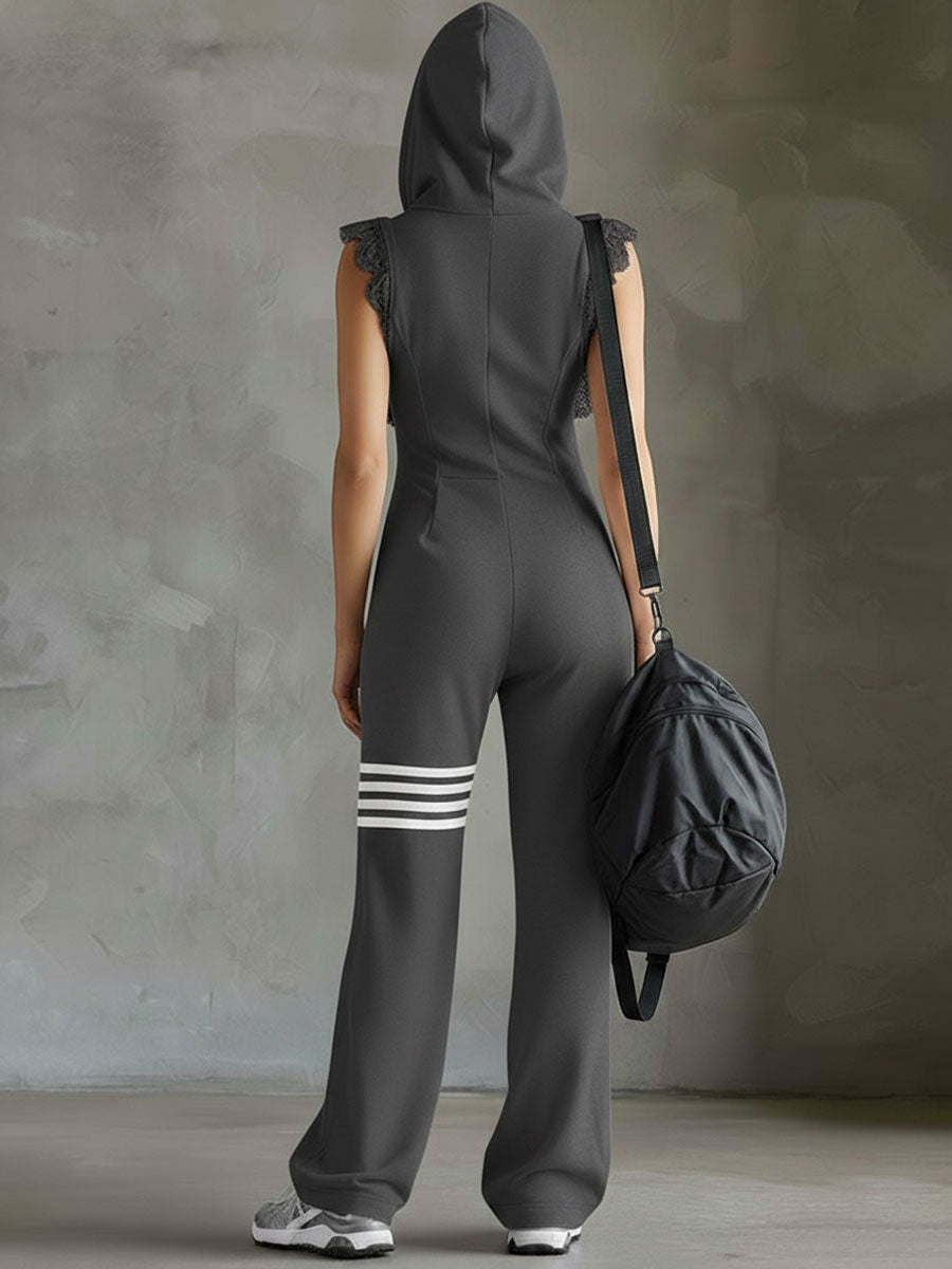 Giada | Retro Sports Tracksuit with Hood and Stripes