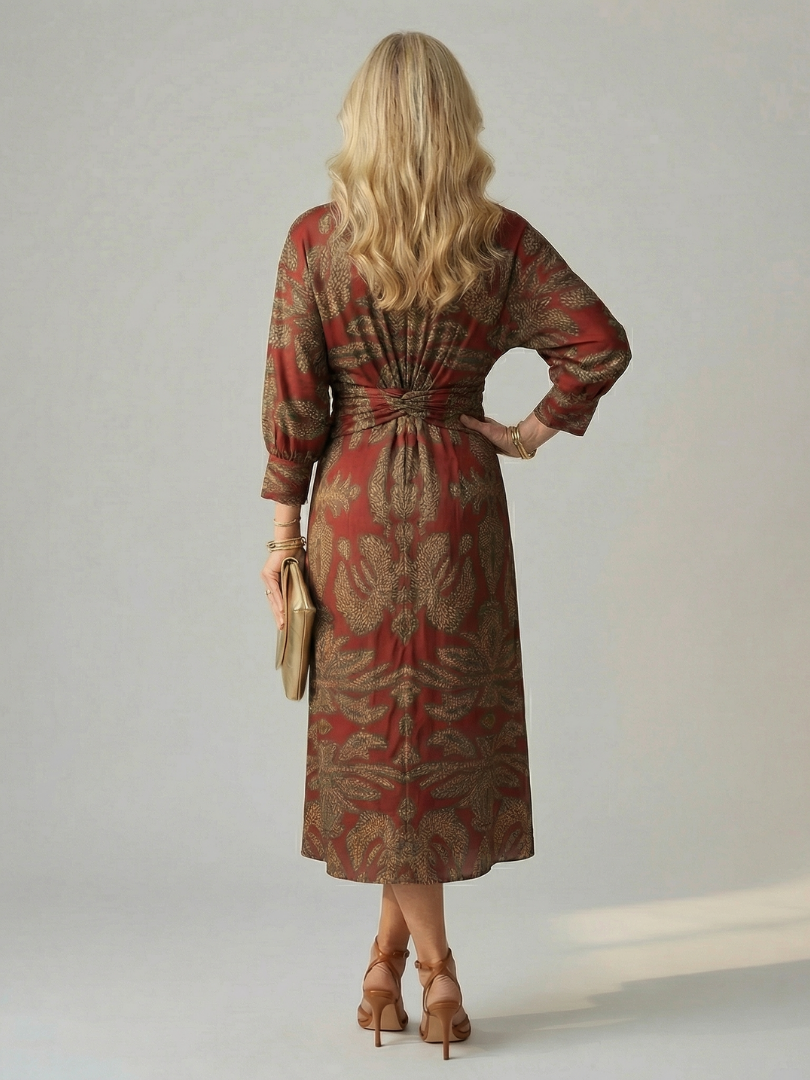 Norma | Natural Wrap Midi Dress