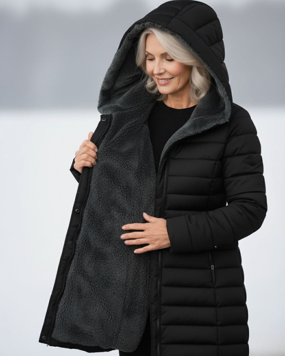 Hazel | Fleece-Lined A-Line Quilted Winter Jacket
