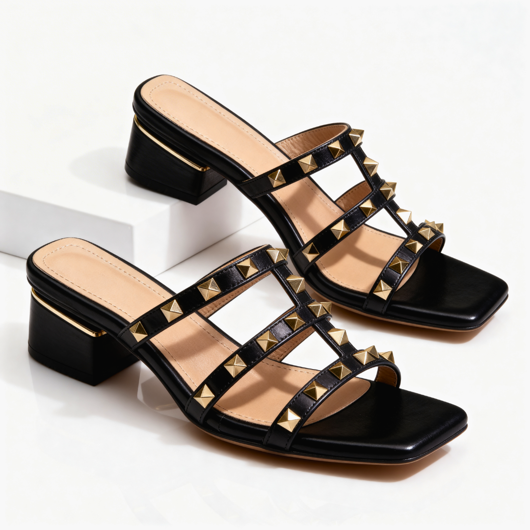 Lola | Studded Mule Heels