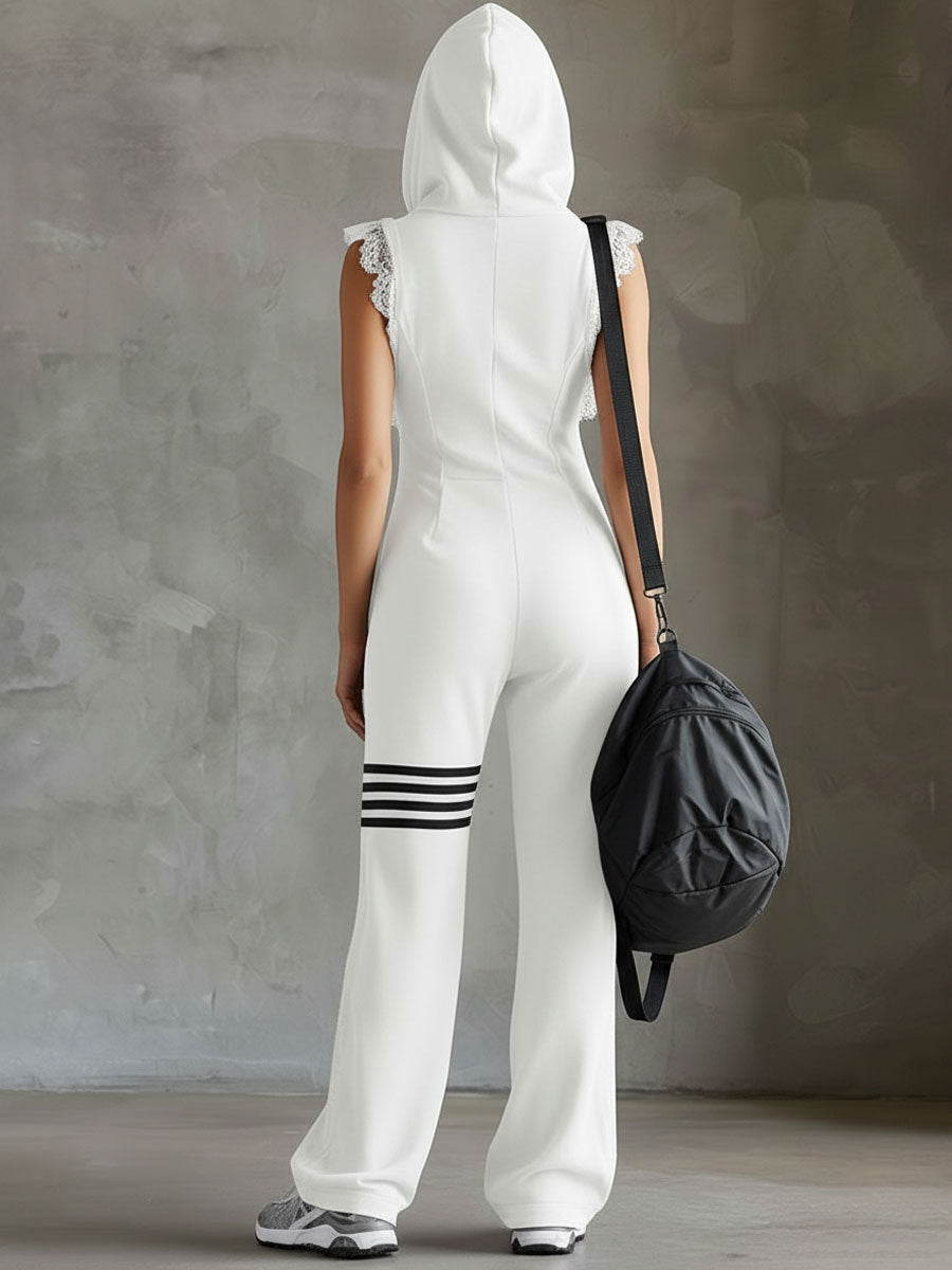 Giada | Retro Sports Tracksuit with Hood and Stripes