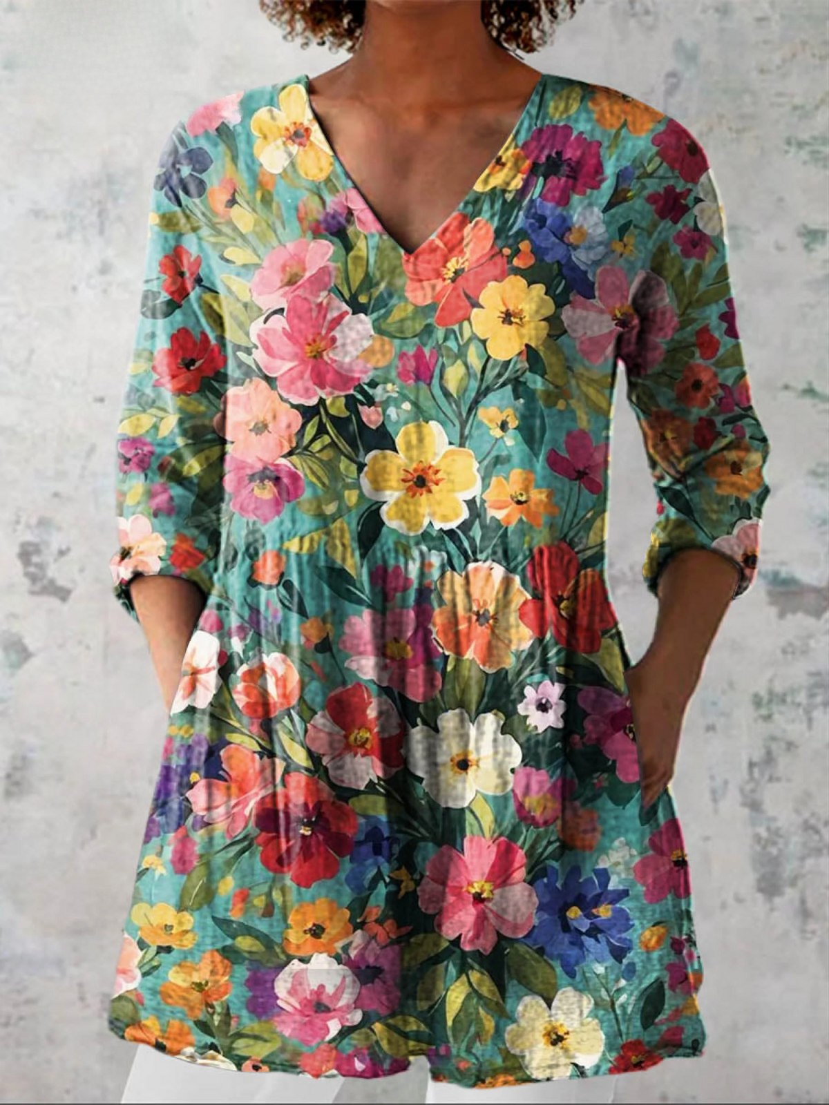 Brenda | Long Blouse with V-Neck