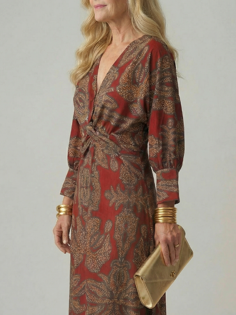 Norma | Natural Wrap Midi Dress