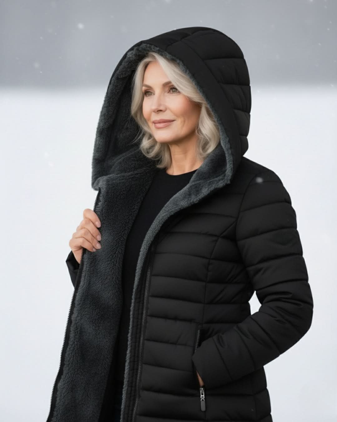 Hazel | Fleece-Lined A-Line Quilted Winter Jacket