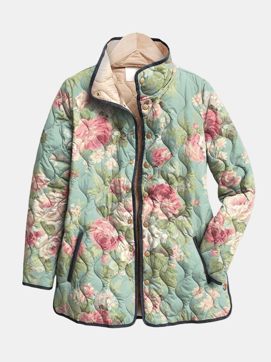 Carys | Retro Floral Quilted Jacket