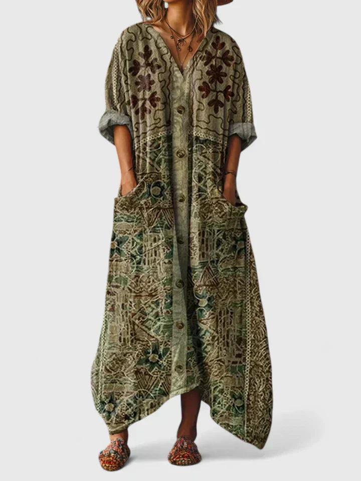 Mariana | Elegant Embroidered Relaxed-Fit Dress