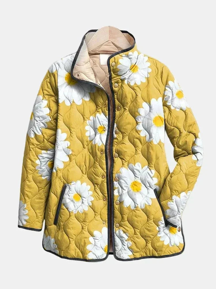 Eden | Floral Quilted Jacket with Feminine Silhouette