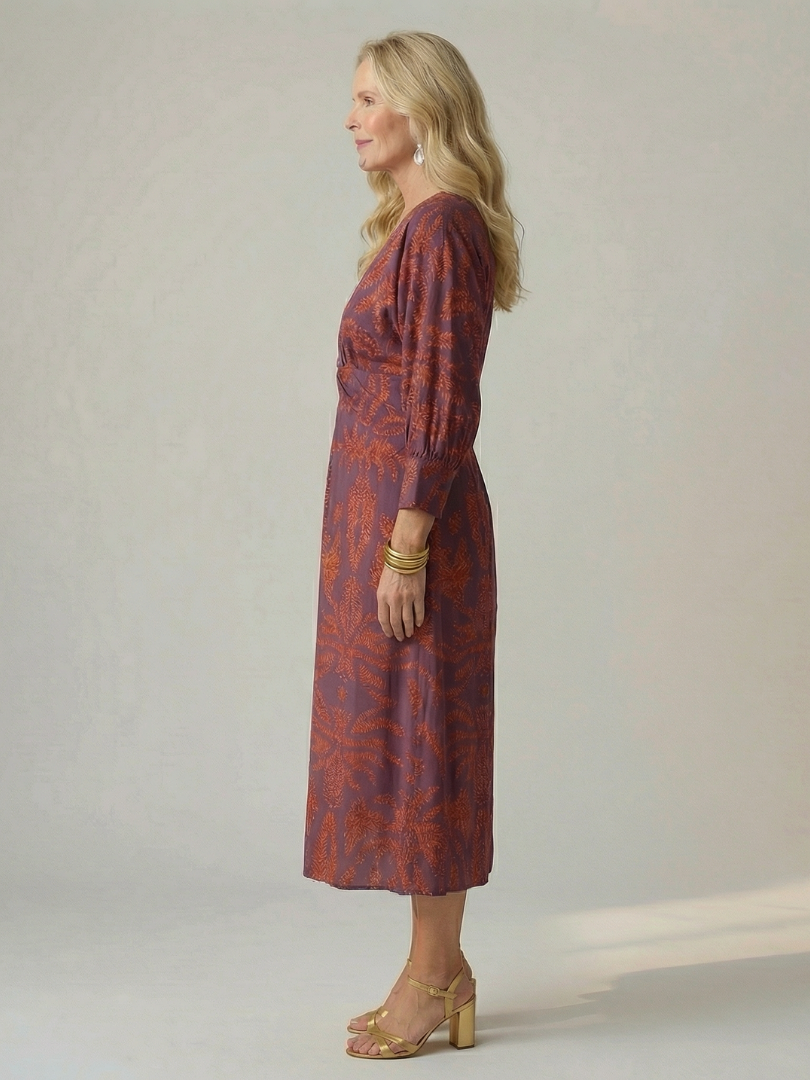 Norma | Natural Wrap Midi Dress