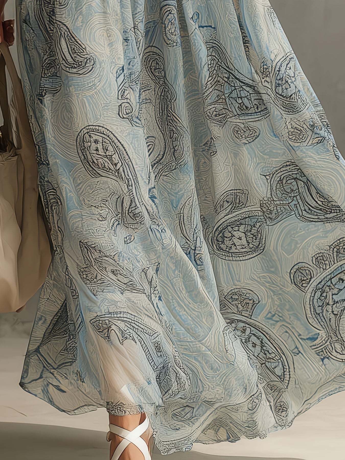Kate | Paisley Print V-Neck Maxi Dress