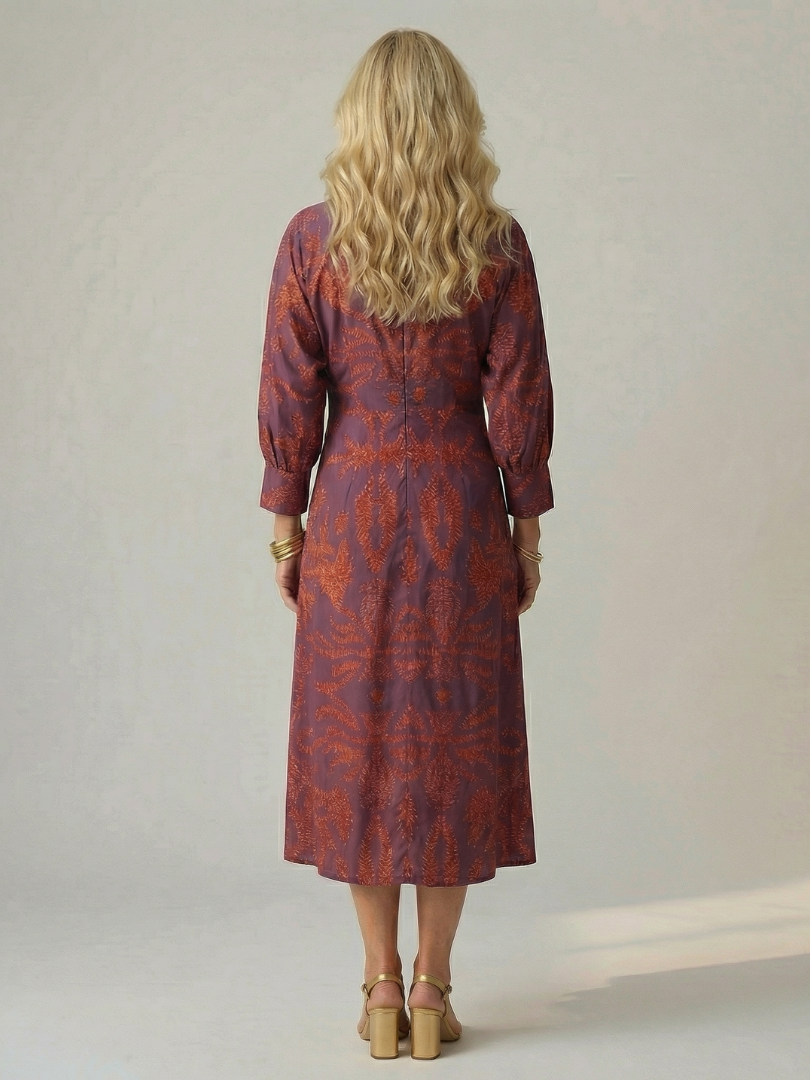 Norma | Natural Wrap Midi Dress