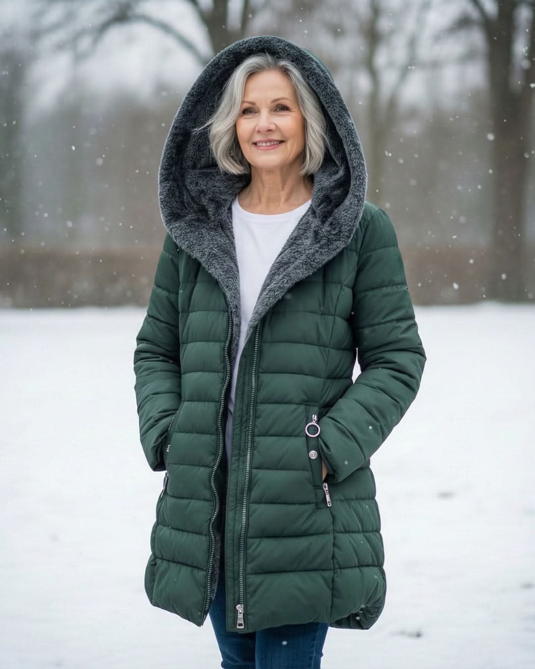 Hazel | Fleece-Lined A-Line Quilted Winter Jacket
