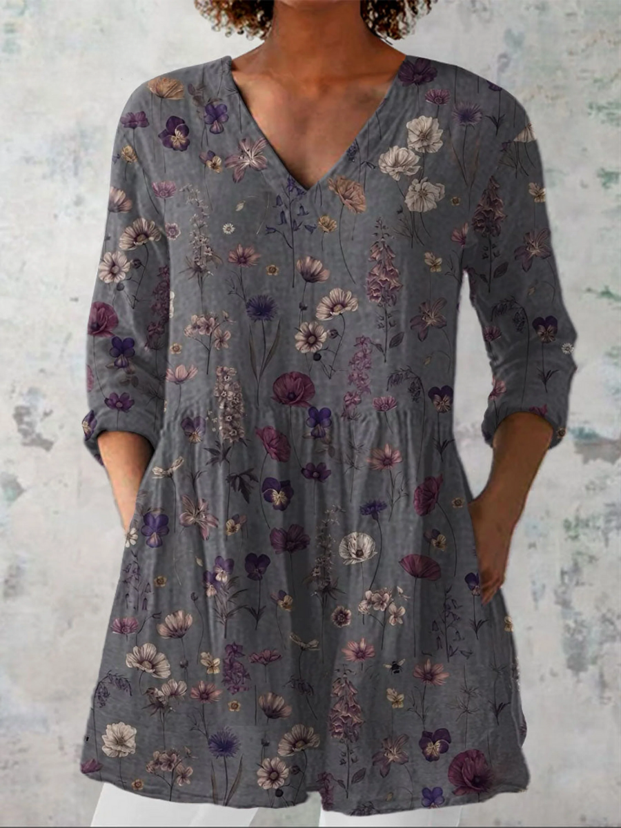 Judith | Long Sleeve Blouse with V-Neck