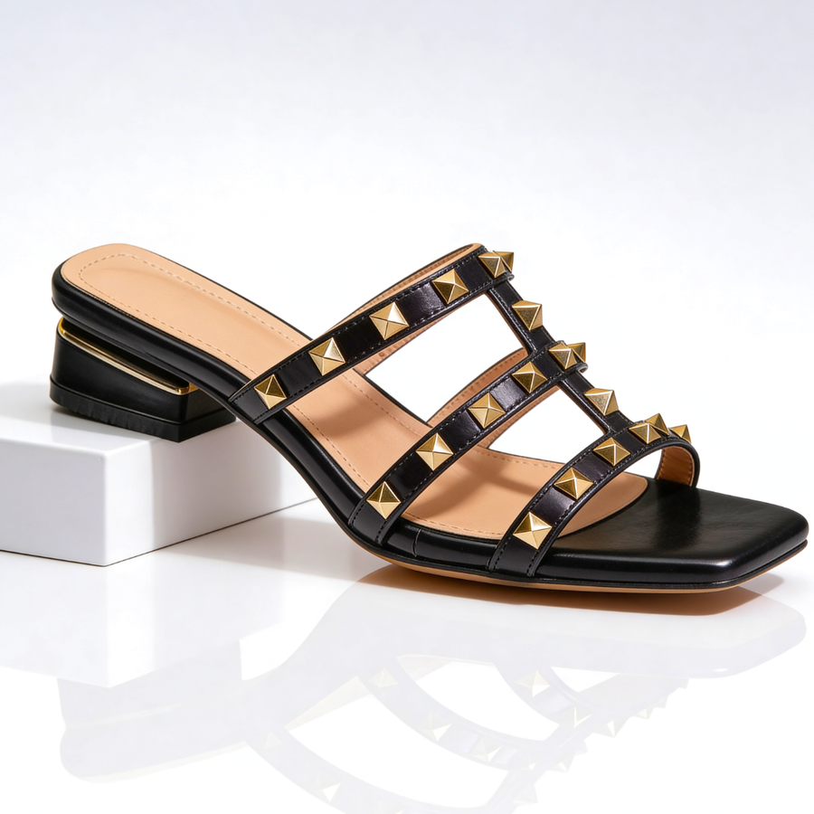 Lola | Studded Mule Heels