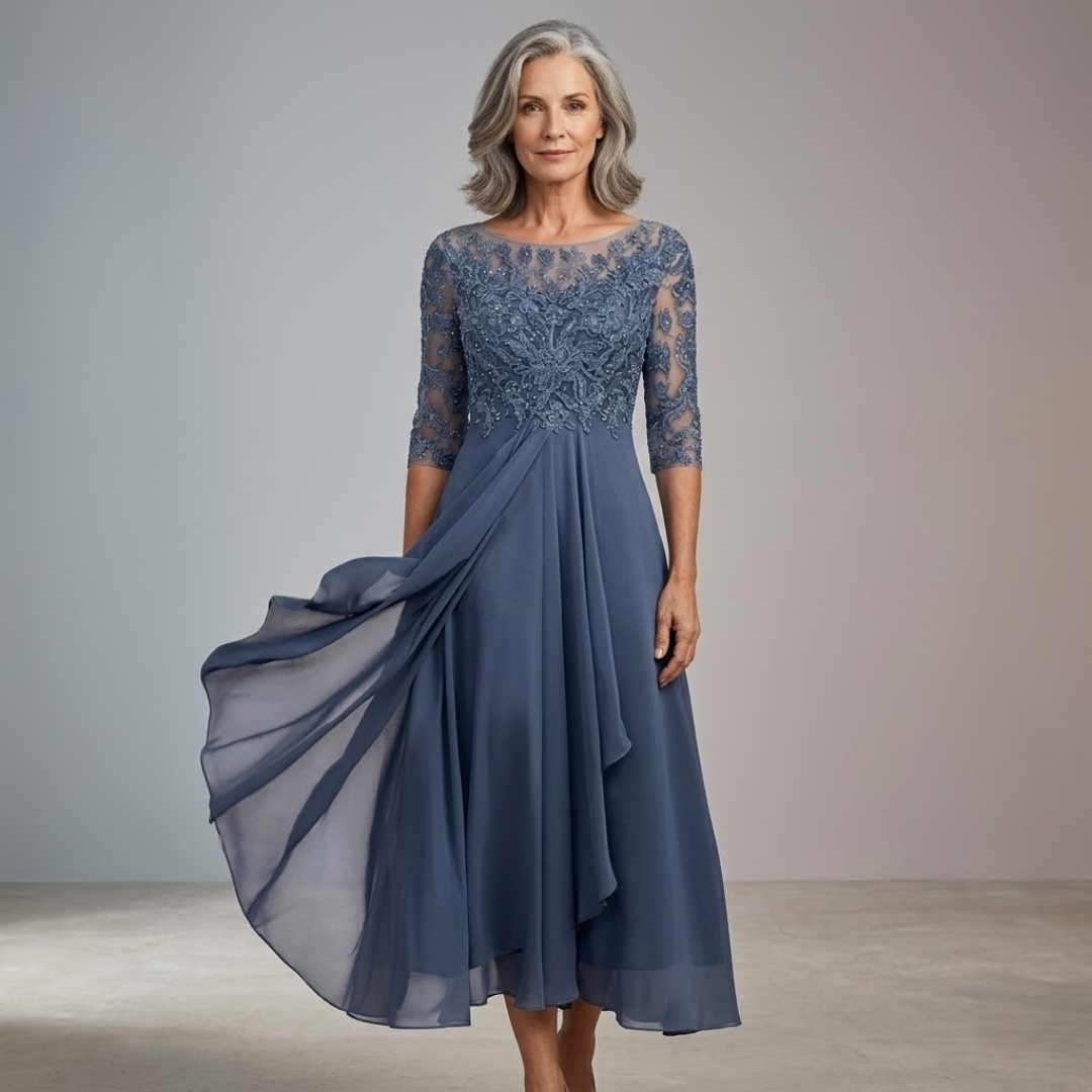 Maria - Elegant Lace Midi Dress