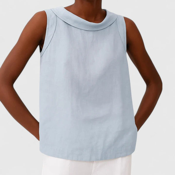 June | Elegant Top with Roll Collar