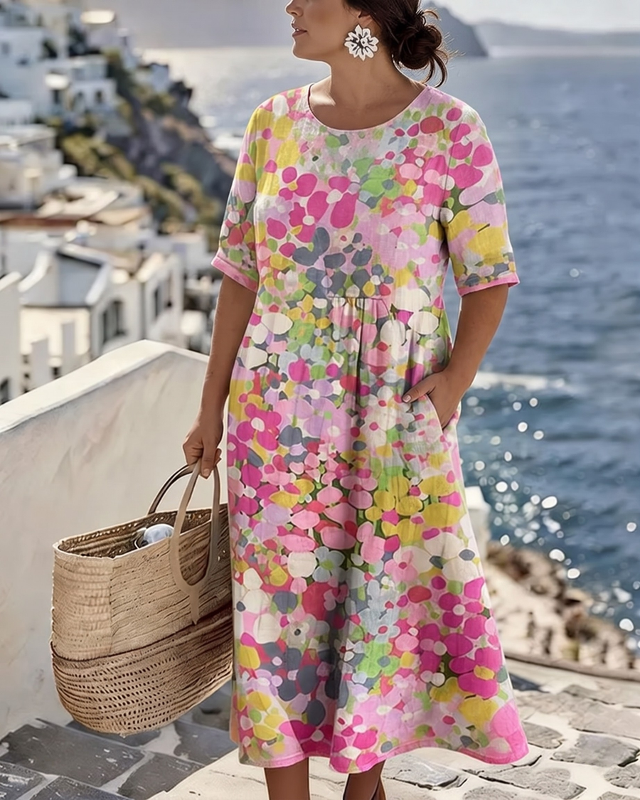 Olivia | Elegant Floral Summer Midi Dress