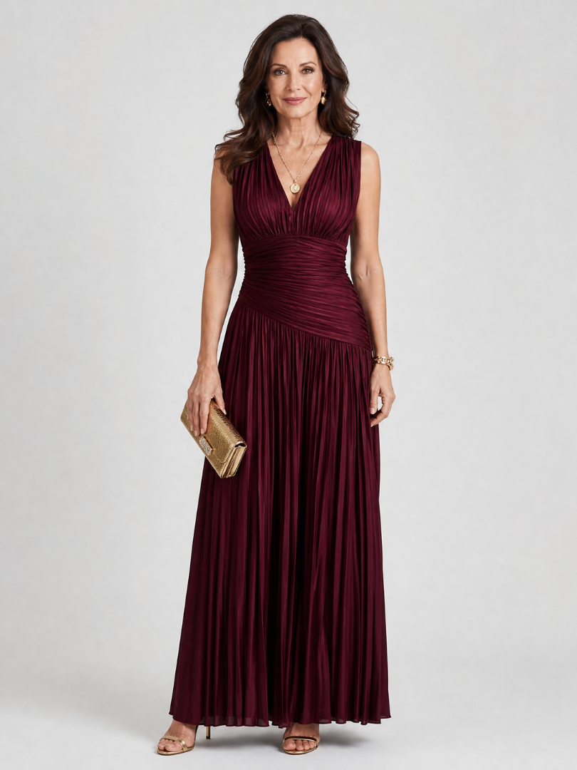 Bellamy | Luxe Draped Pleated Maxi Dress