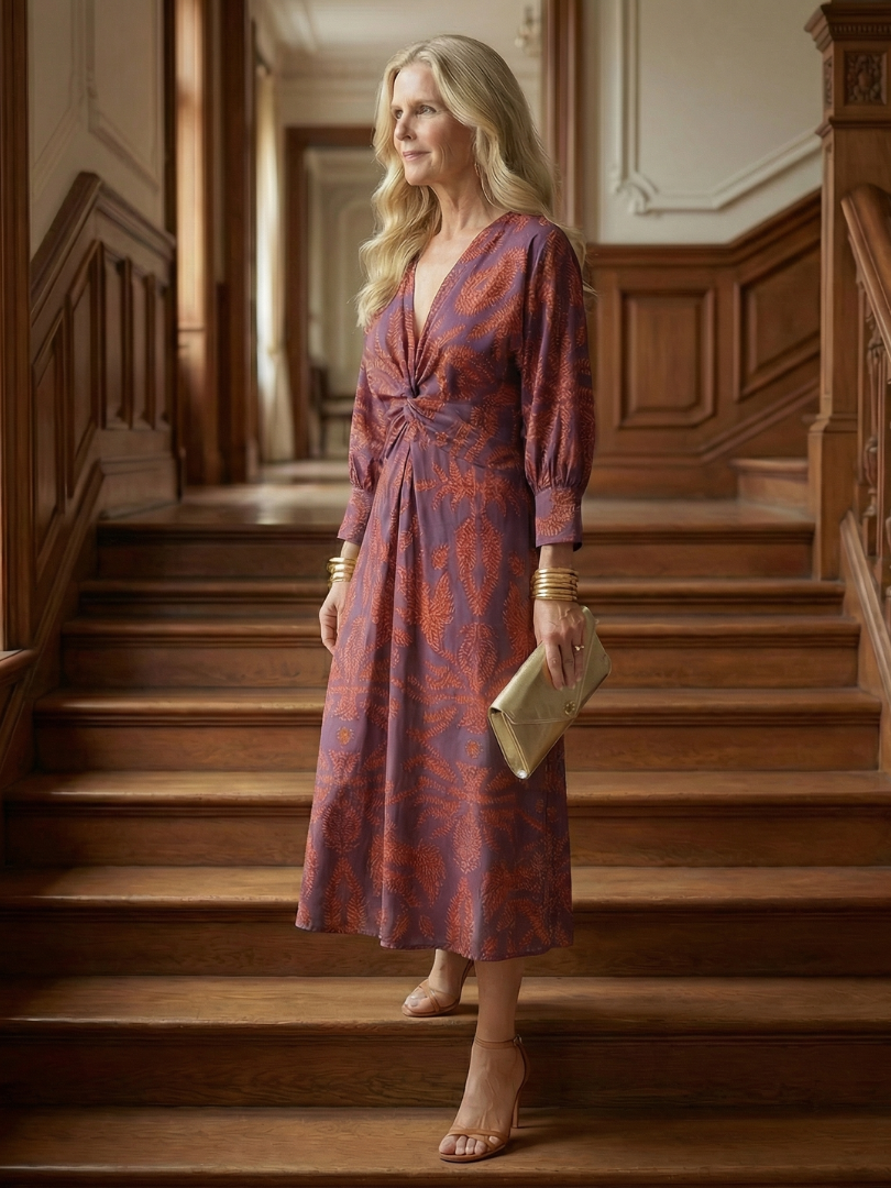 Norma | Natural Wrap Midi Dress