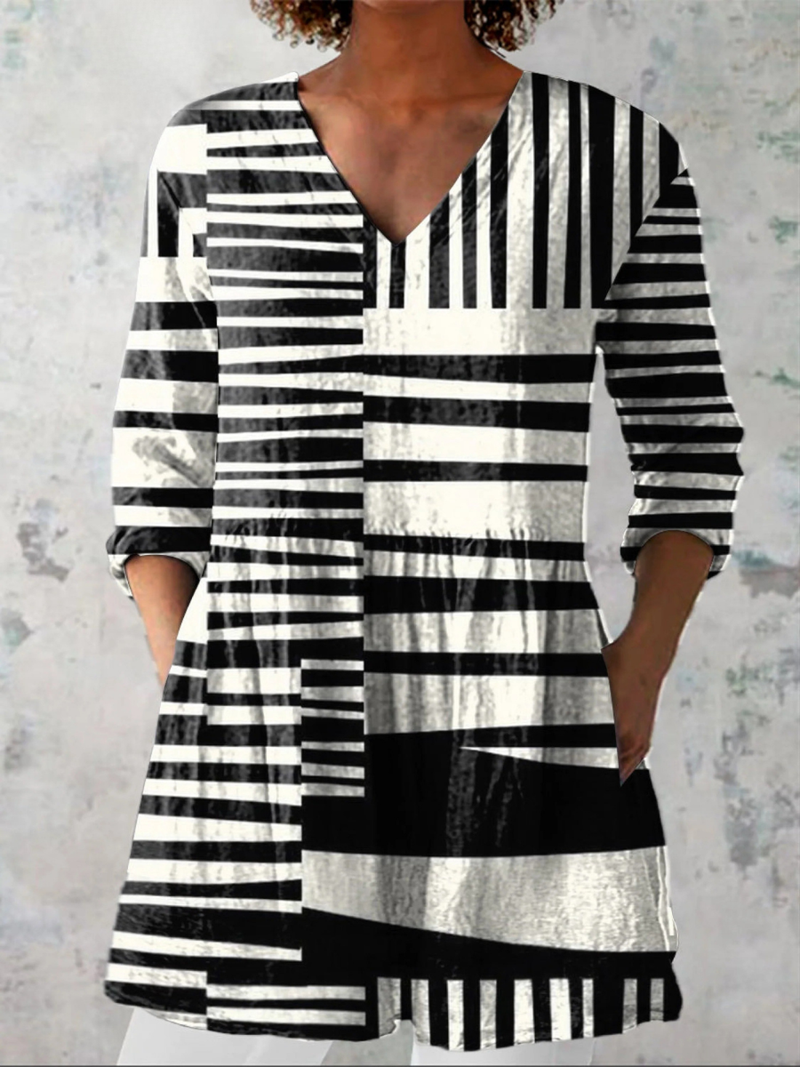 Jean | Long Blouse with V-Neck
