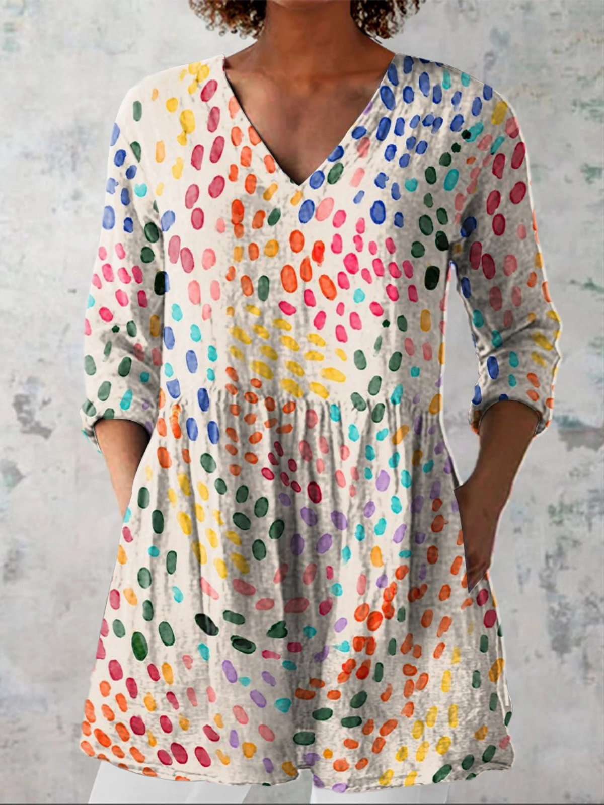 Deborah | Long Blouse with V-Neck