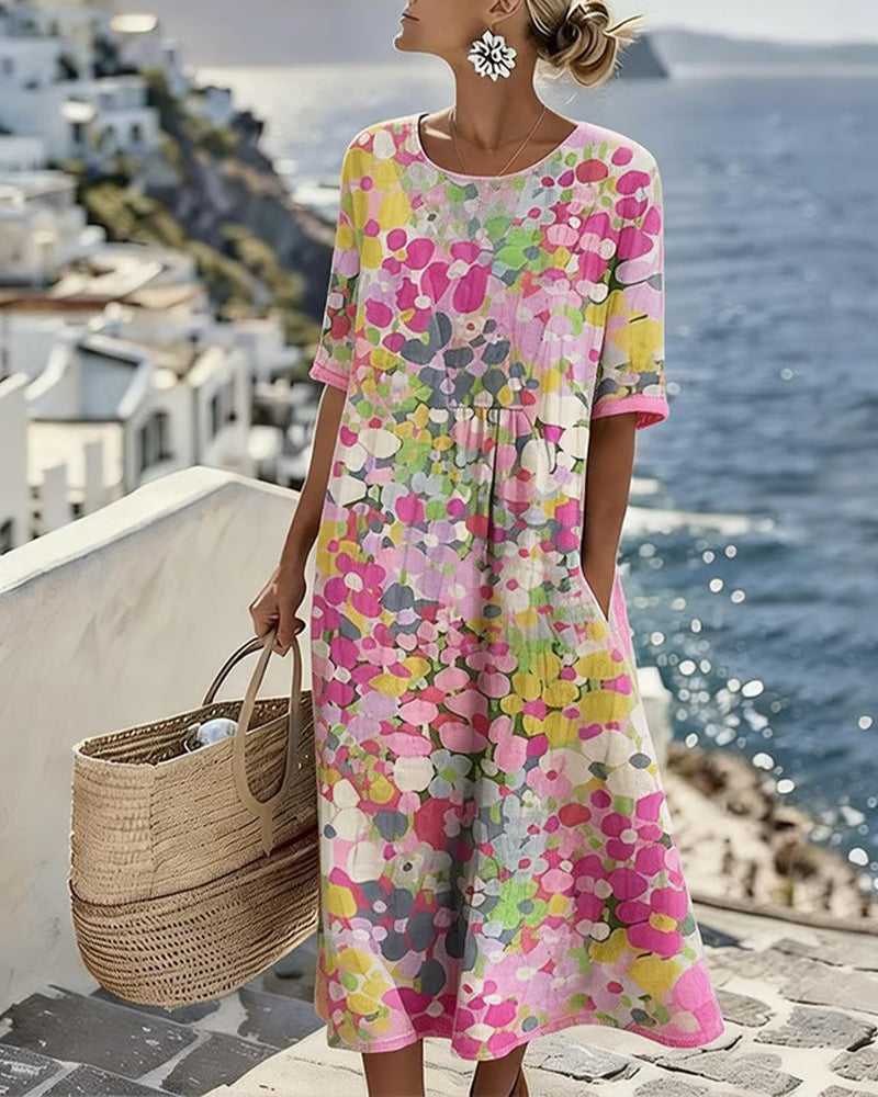 Olivia | Elegant Floral Summer Midi Dress