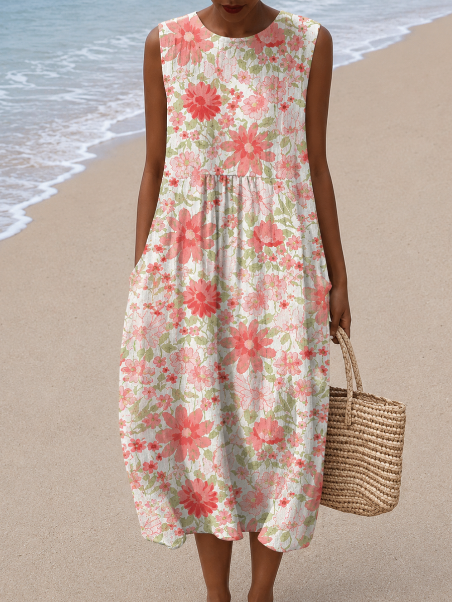 Anna | Sleeveless Relaxed Fit Midi Dress