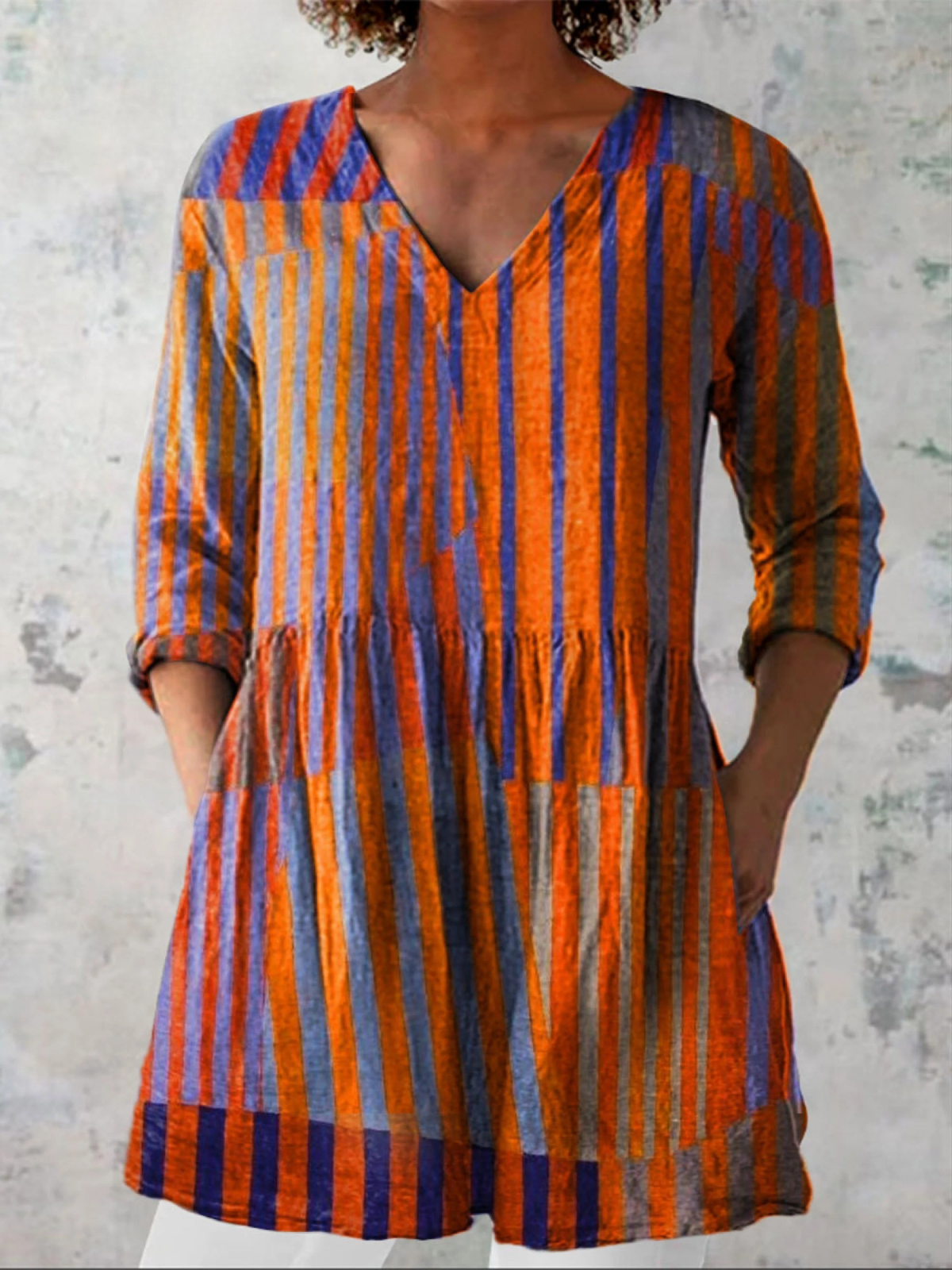 Christine | Long Blouse with V-Neck