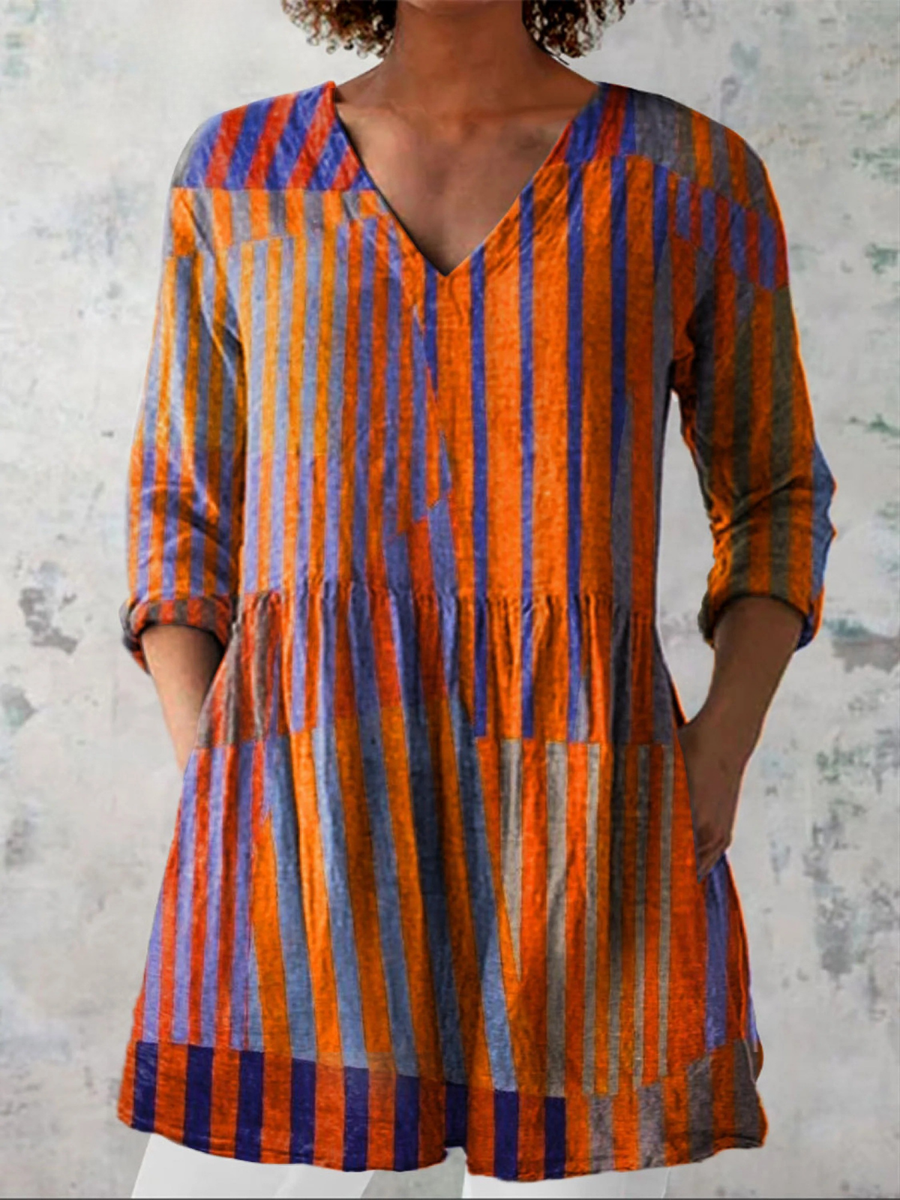 Christine | Long Blouse with V-Neck