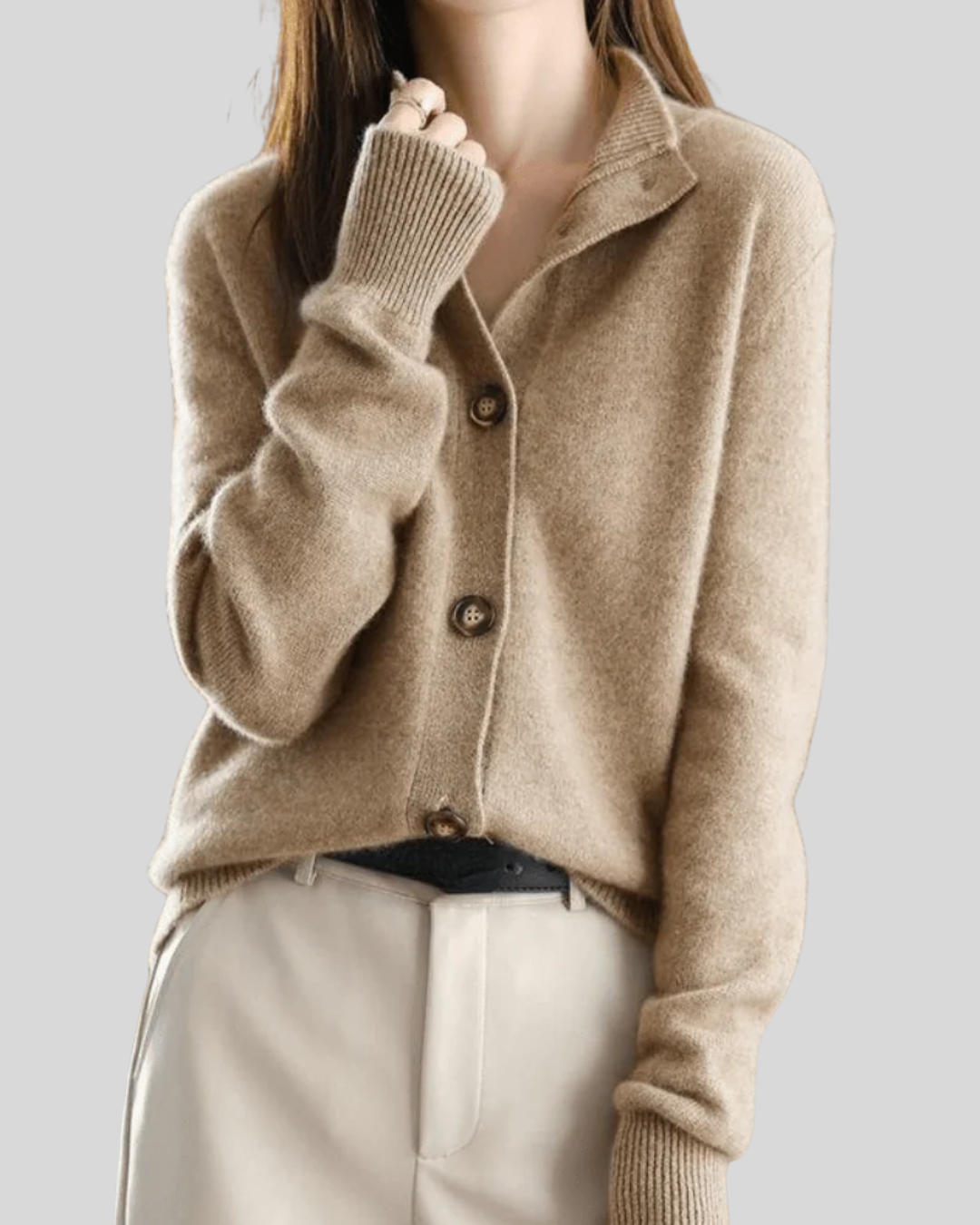 June | Claire | Retro-Style Cashmere Cardigan