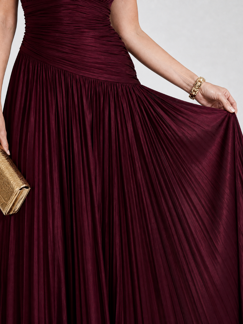 Bellamy | Luxe Draped Pleated Maxi Dress