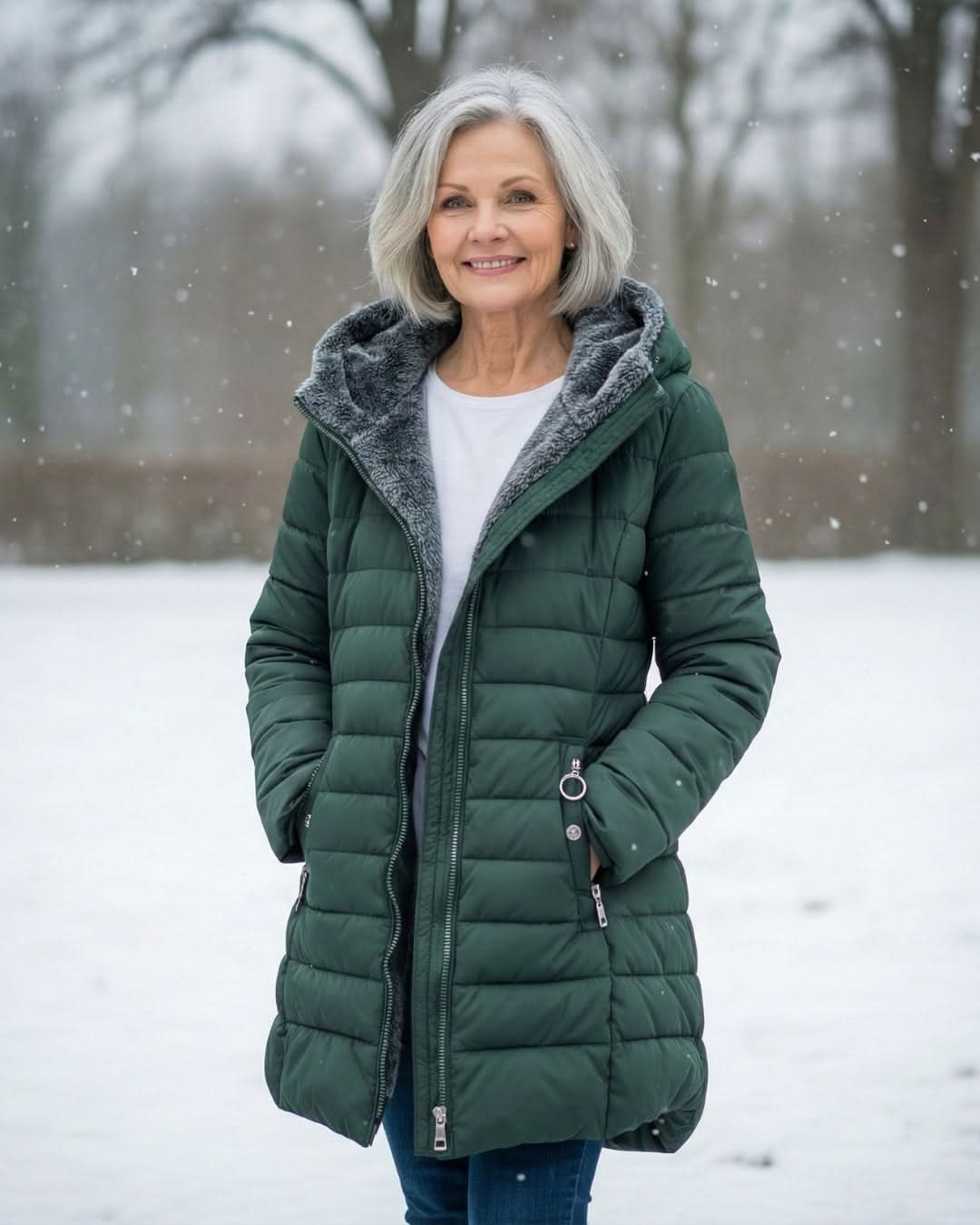 Hazel | Fleece-Lined A-Line Quilted Winter Jacket