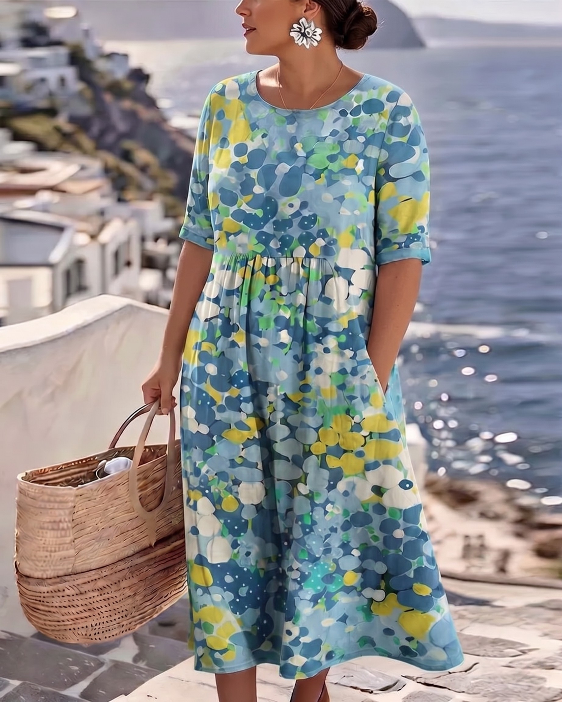 Olivia | Elegant Floral Summer Midi Dress