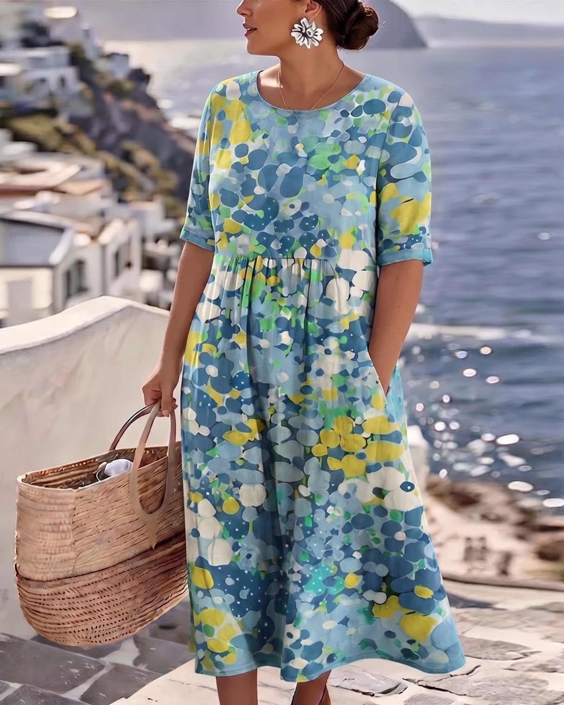 Olivia | Elegant Floral Summer Midi Dress