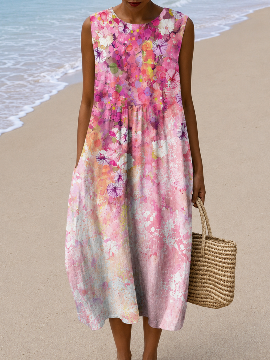 Alice | Sleeveless Relaxed Fit Midi Dress
