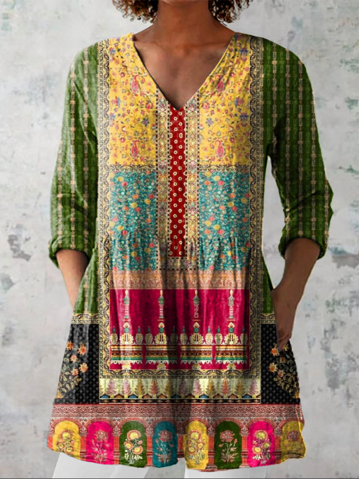 Linda | Long Blouse with V-Neck