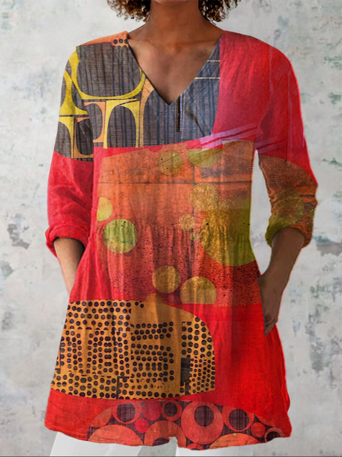 Hazel | Long Blouse with V-Neck