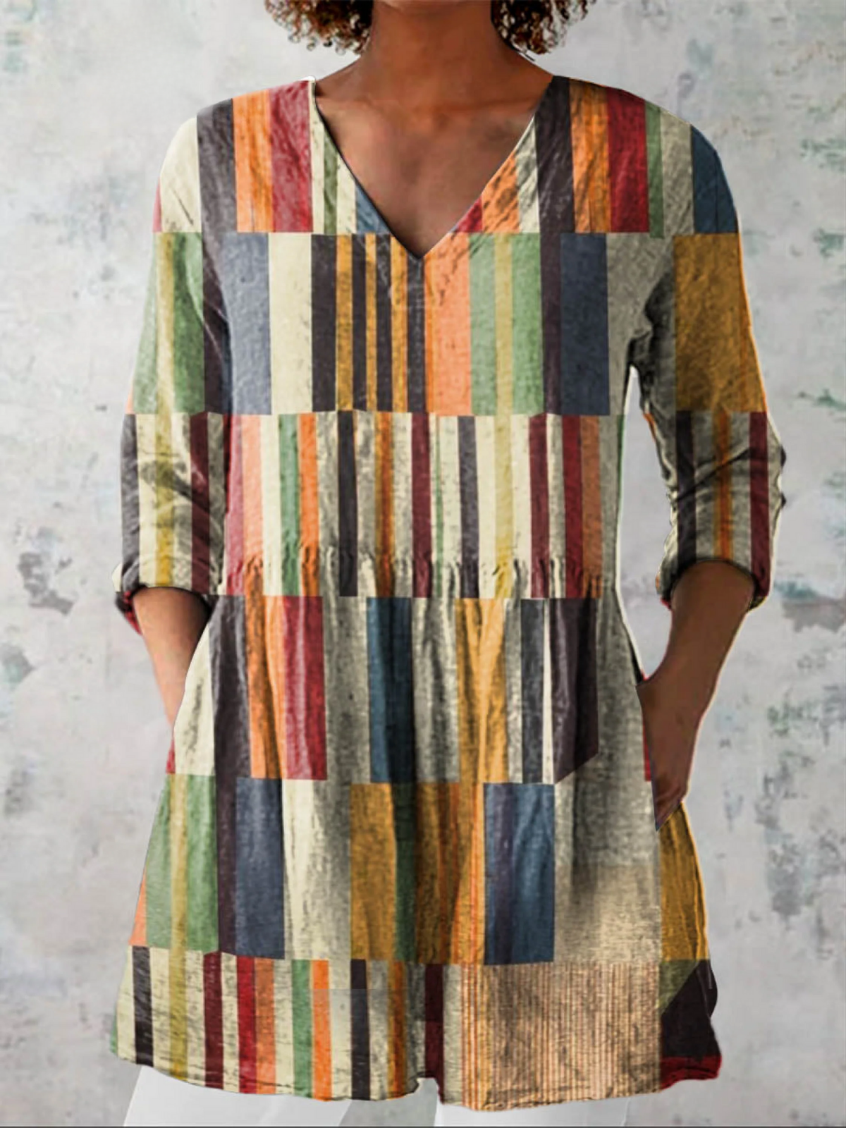 Elaine | Long Blouse with V-Neck