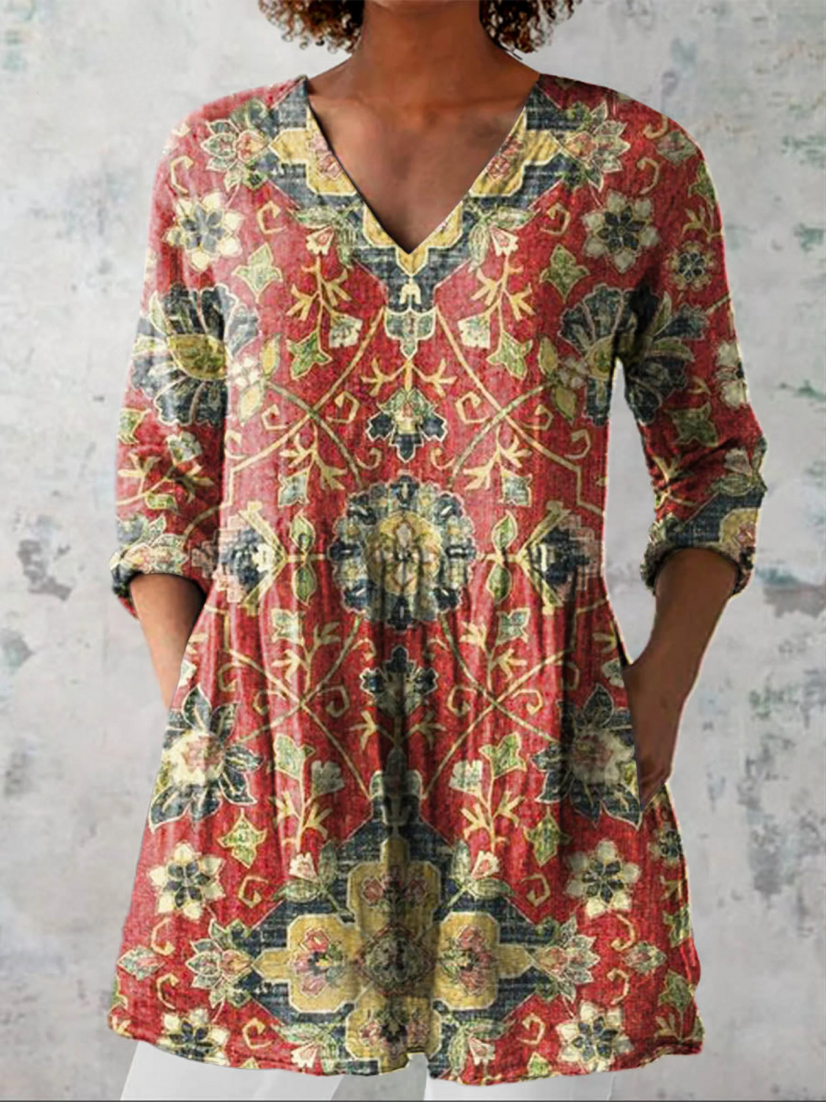 Teresa | Long Blouse with V-Neck